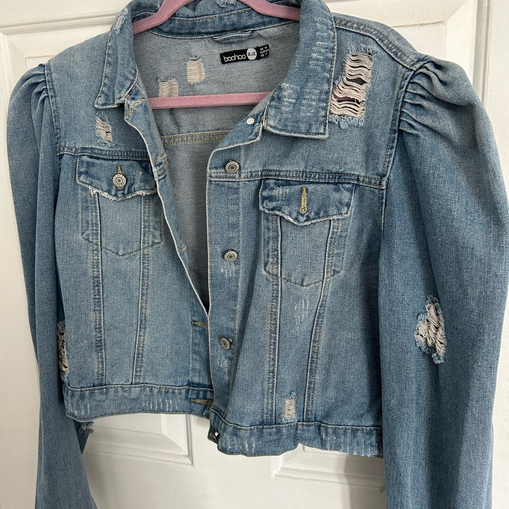 Puff Sleeve Denim Jacket
